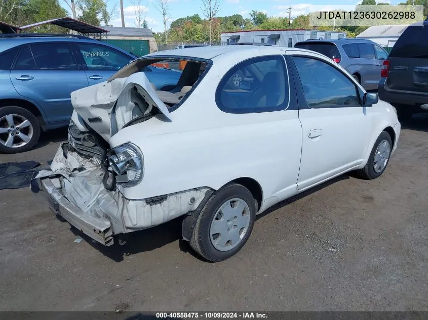 2003 Toyota Echo VIN: JTDAT123630262988 Lot: 40558475