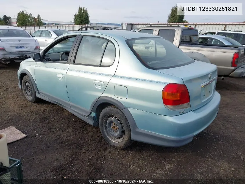 2003 Toyota Echo VIN: JTDBT123330261821 Lot: 40616900