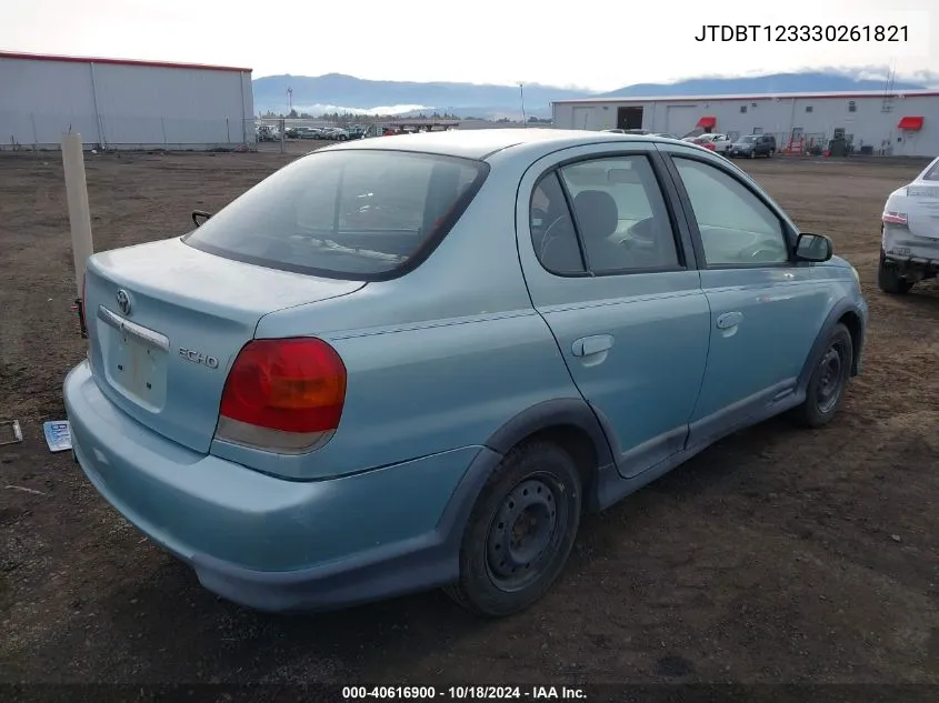 2003 Toyota Echo VIN: JTDBT123330261821 Lot: 40616900