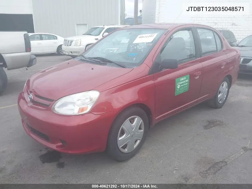 2003 Toyota Echo VIN: JTDBT123035048571 Lot: 40621292