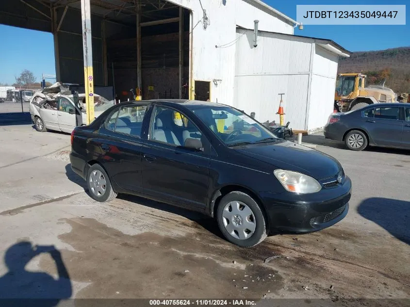 2003 Toyota Echo VIN: JTDBT123435049447 Lot: 40755624