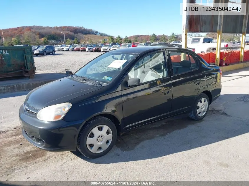 2003 Toyota Echo VIN: JTDBT123435049447 Lot: 40755624