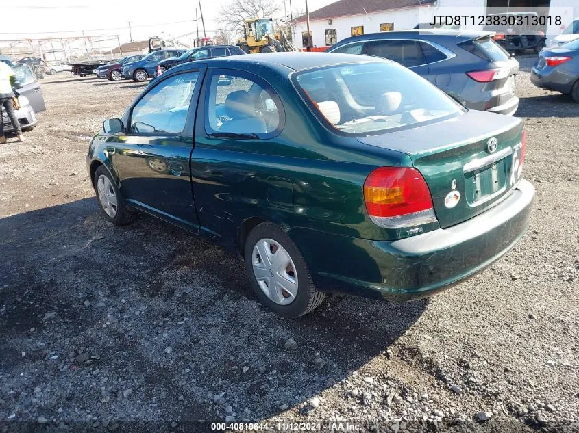 2003 Toyota Echo VIN: JTD8T123830313018 Lot: 40810644