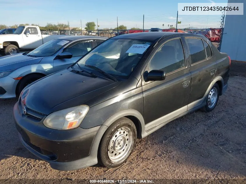 2003 Toyota Echo VIN: JTDBT123435042644 Lot: 40848926