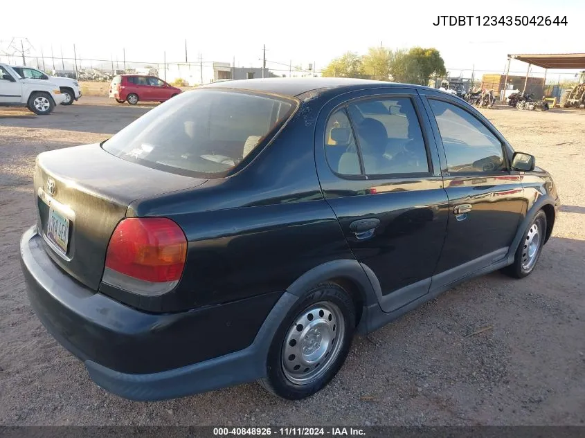 2003 Toyota Echo VIN: JTDBT123435042644 Lot: 40848926