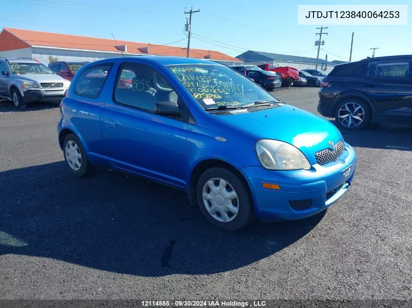 2004 Toyota Echo VIN: JTDJT123840064253 Lot: 12114855