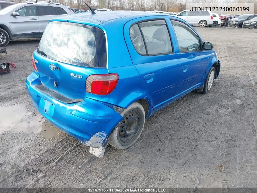 2004 Toyota Echo VIN: JTDKT123240060199 Lot: 12147976