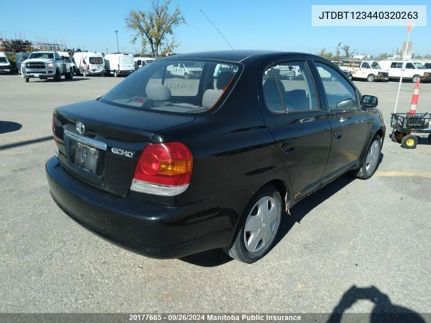 2004 Toyota Echo VIN: JTDBT123440320263 Lot: 20177665