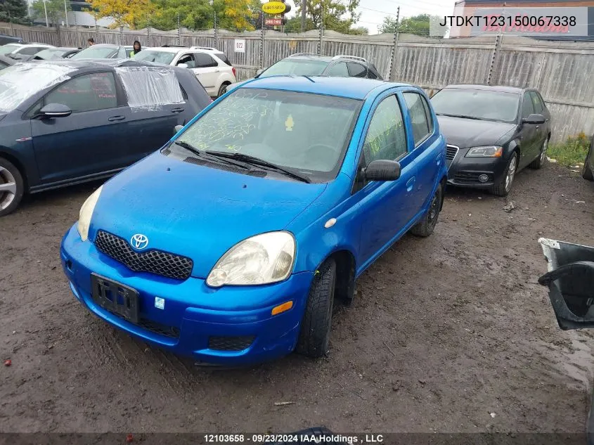 2005 Toyota Echo VIN: JTDKT123150067338 Lot: 12103658