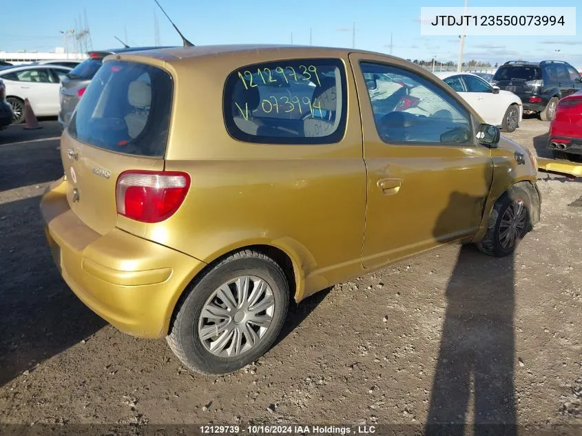 2005 Toyota Echo VIN: JTDJT123550073994 Lot: 12129739