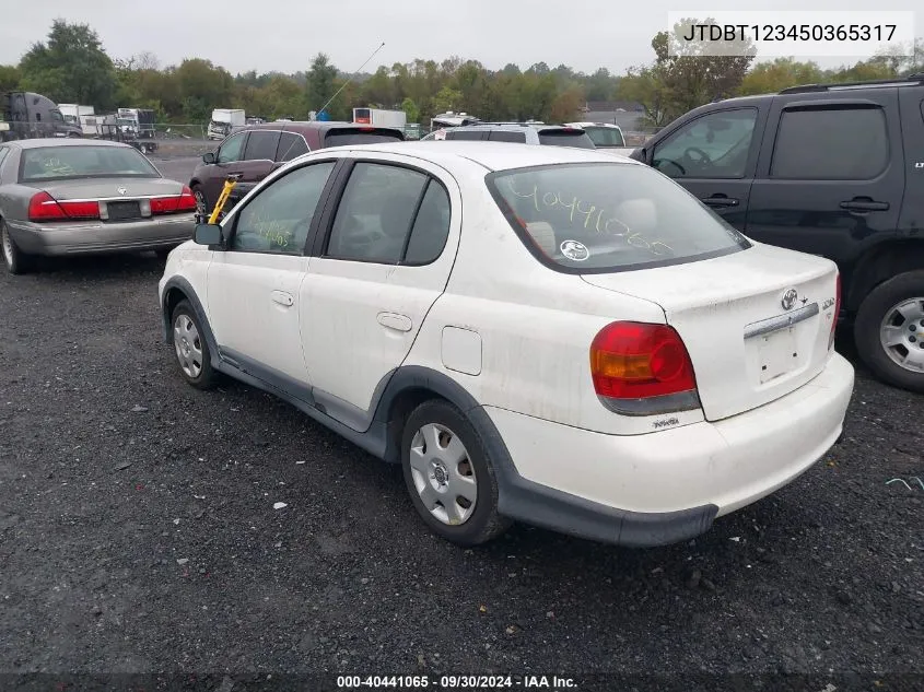 2005 Toyota Echo VIN: JTDBT123450365317 Lot: 40441065