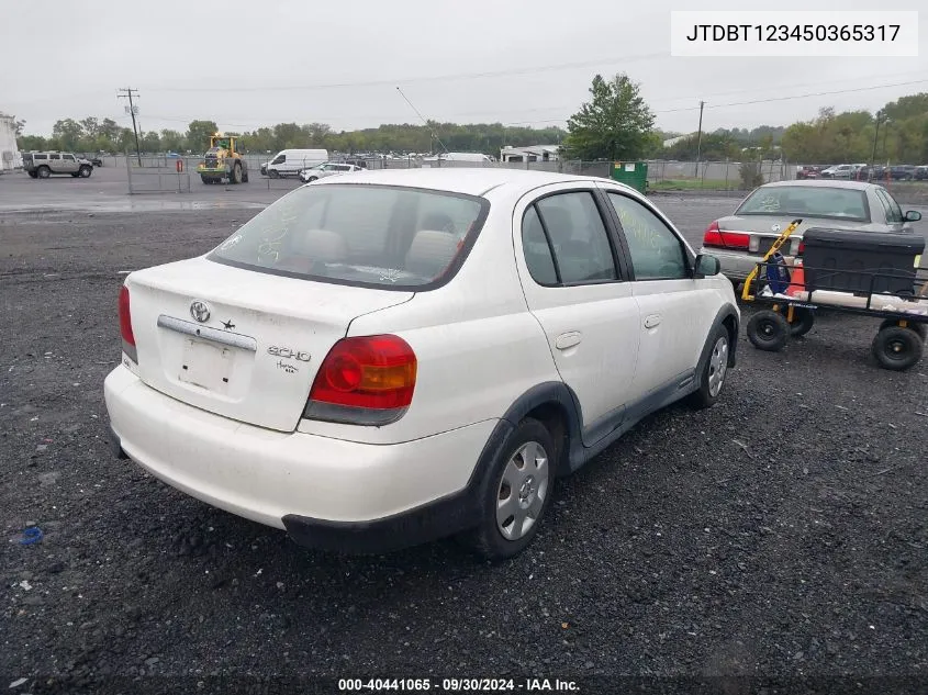 2005 Toyota Echo VIN: JTDBT123450365317 Lot: 40441065