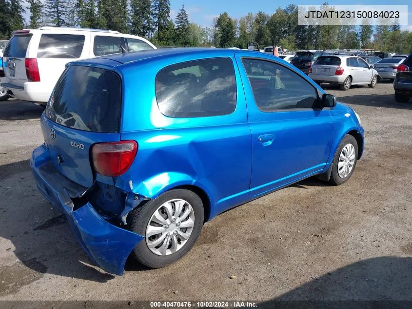 2005 Toyota Echo VIN: JTDAT123150084023 Lot: 40470476