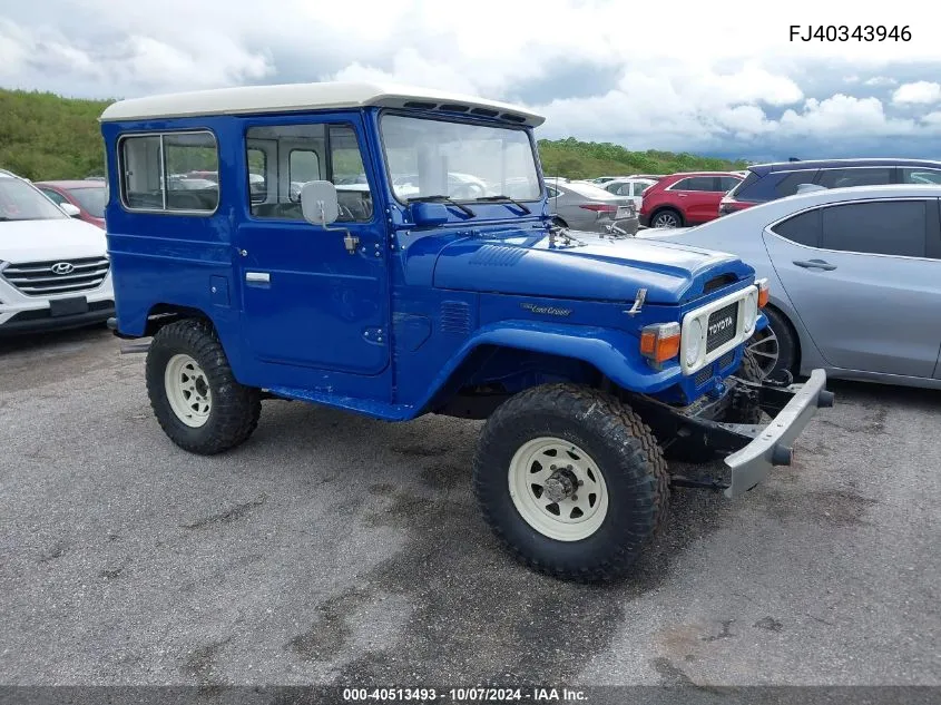 1981 Toyota Fj Cruiser VIN: FJ40343946 Lot: 40513493