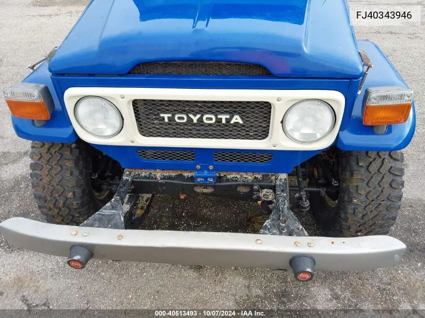 1981 Toyota Fj Cruiser VIN: FJ40343946 Lot: 40513493