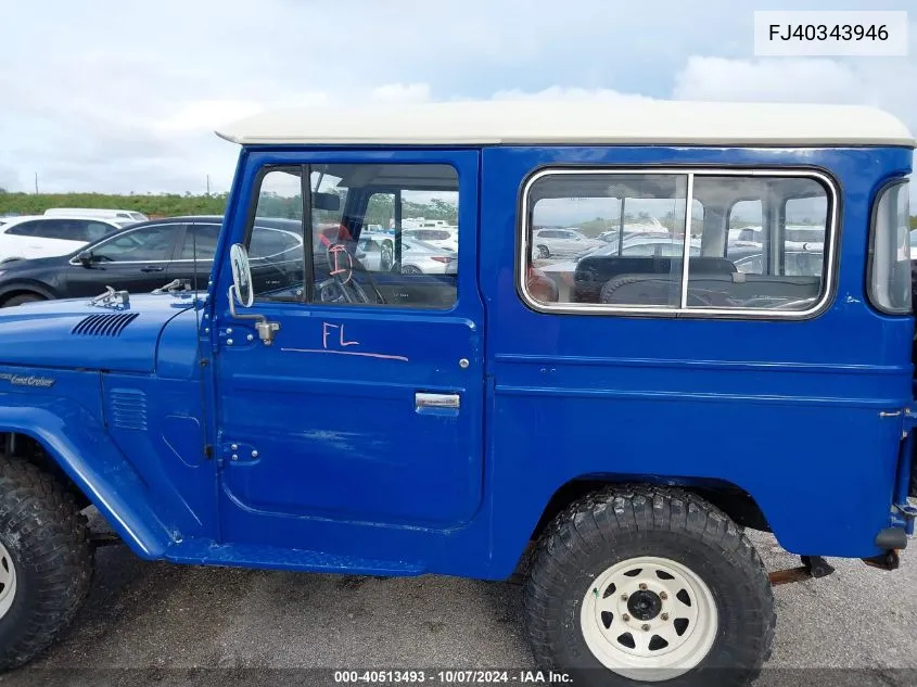 1981 Toyota Fj Cruiser VIN: FJ40343946 Lot: 40513493