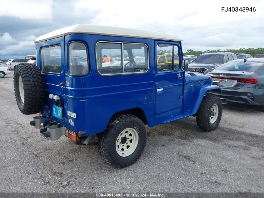 1981 Toyota Fj Cruiser VIN: FJ40343946 Lot: 40513493