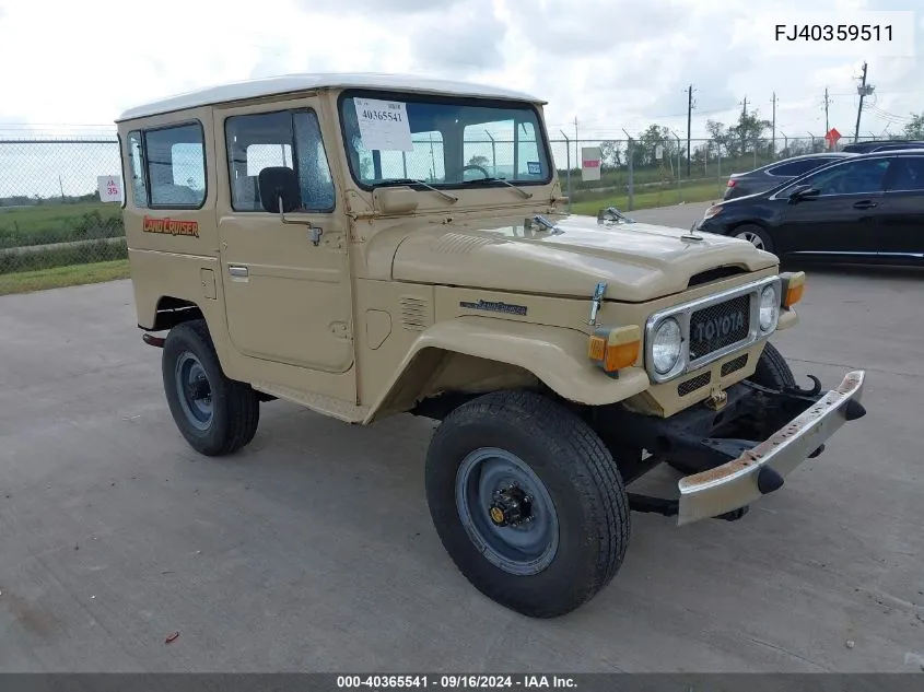 1983 Toyota Fj Cruiser VIN: FJ40359511 Lot: 40365541