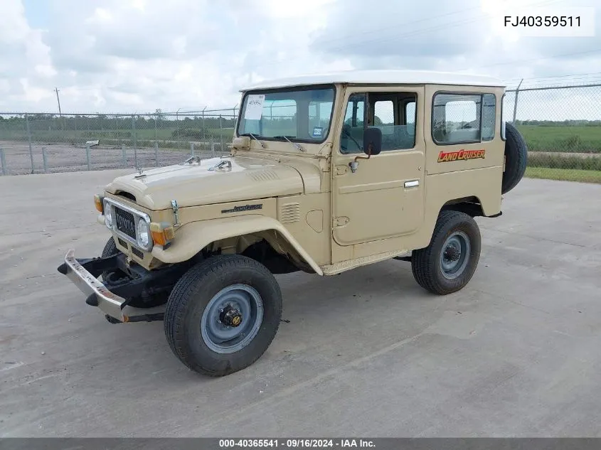 1983 Toyota Fj Cruiser VIN: FJ40359511 Lot: 40365541