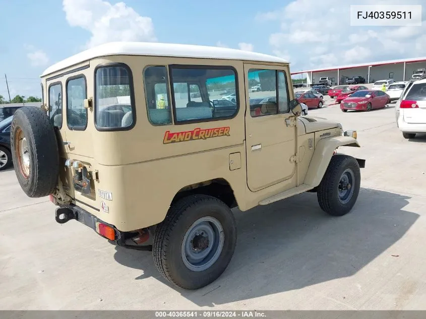 1983 Toyota Fj Cruiser VIN: FJ40359511 Lot: 40365541