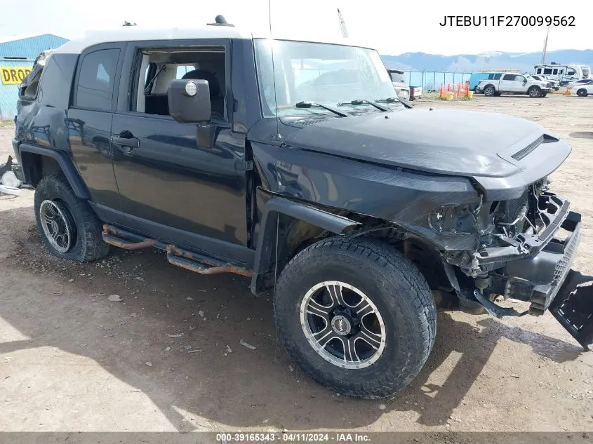 2007 Toyota Fj Cruiser VIN: JTEBU11F270099562 Lot: 39165343