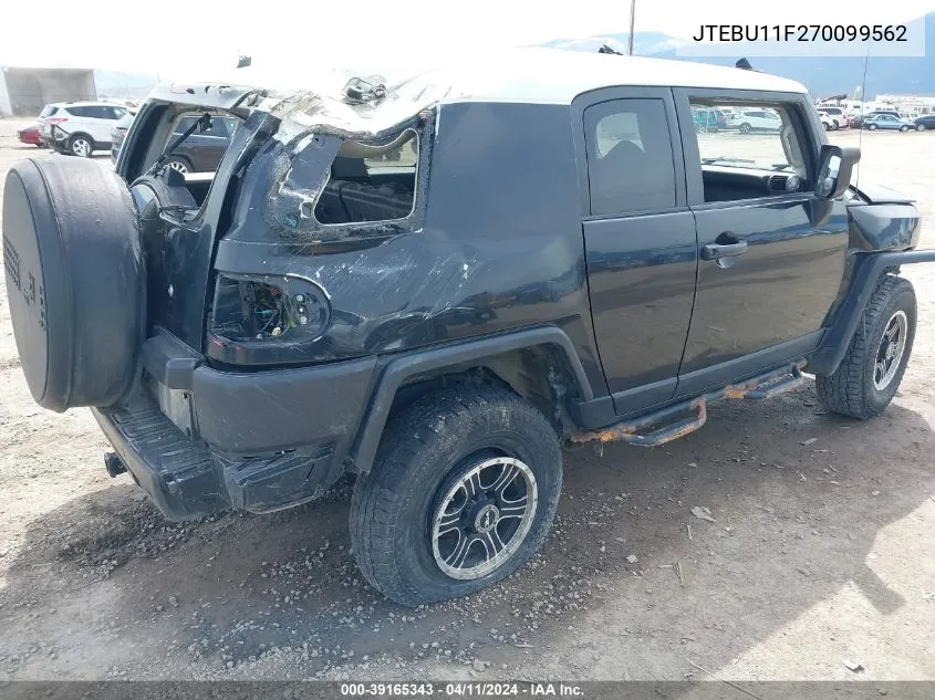 2007 Toyota Fj Cruiser VIN: JTEBU11F270099562 Lot: 39165343