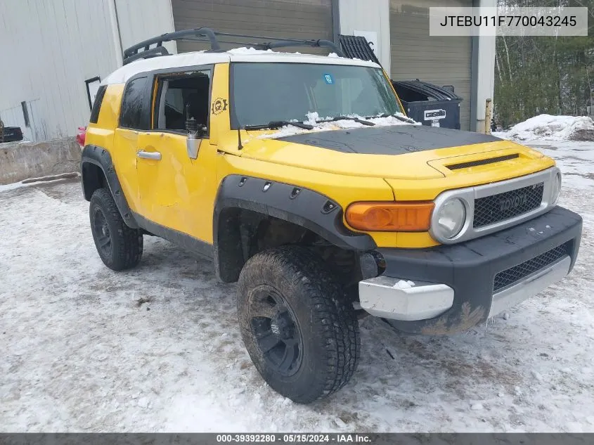 2007 Toyota Fj Cruiser VIN: JTEBU11F770043245 Lot: 39392280