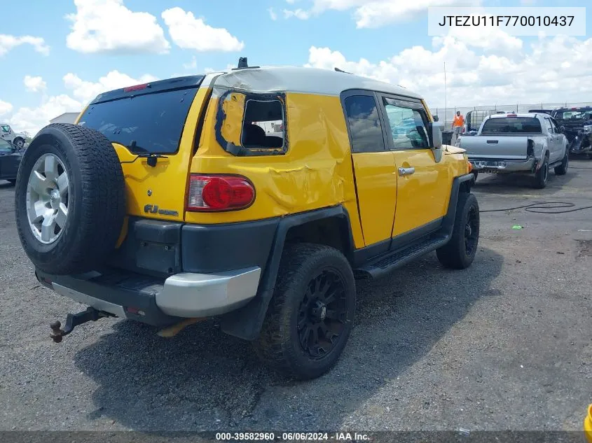 2007 Toyota Fj Cruiser VIN: JTEZU11F770010437 Lot: 39582960