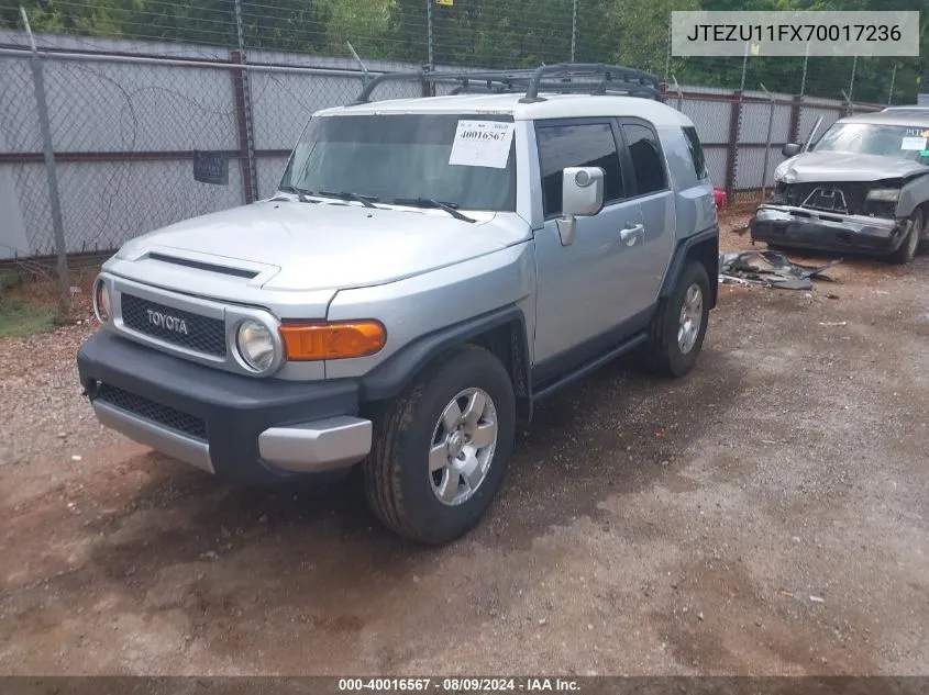 2007 Toyota Fj Cruiser VIN: JTEZU11FX70017236 Lot: 40016567