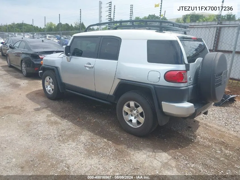 2007 Toyota Fj Cruiser VIN: JTEZU11FX70017236 Lot: 40016567