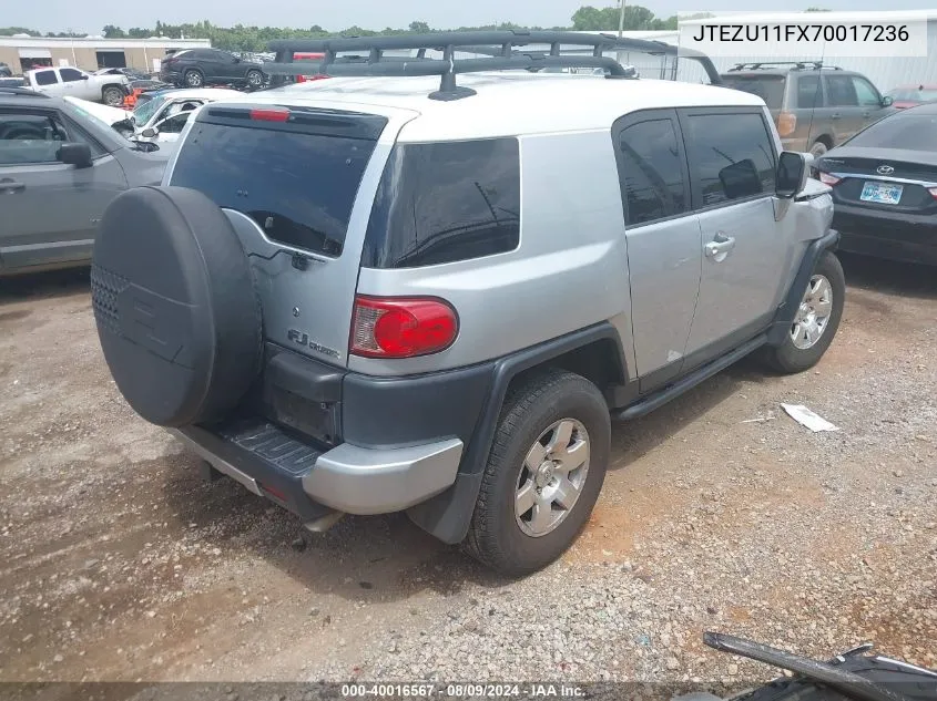 2007 Toyota Fj Cruiser VIN: JTEZU11FX70017236 Lot: 40016567