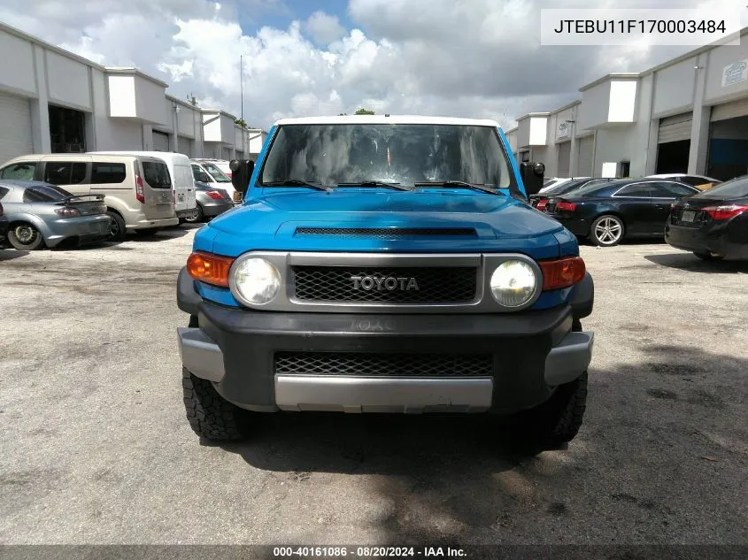 2007 Toyota Fj Cruiser VIN: JTEBU11F170003484 Lot: 40161086