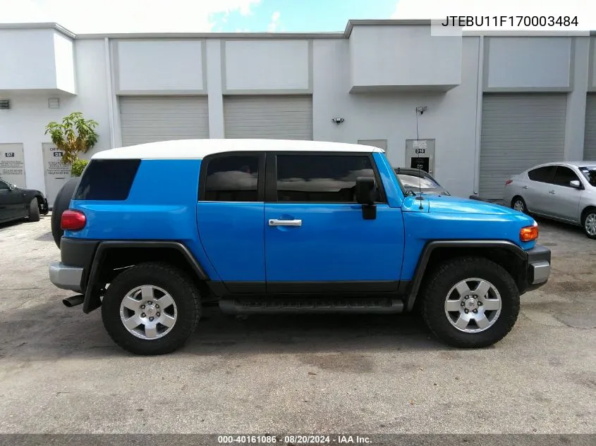 2007 Toyota Fj Cruiser VIN: JTEBU11F170003484 Lot: 40161086