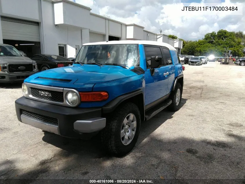 2007 Toyota Fj Cruiser VIN: JTEBU11F170003484 Lot: 40161086