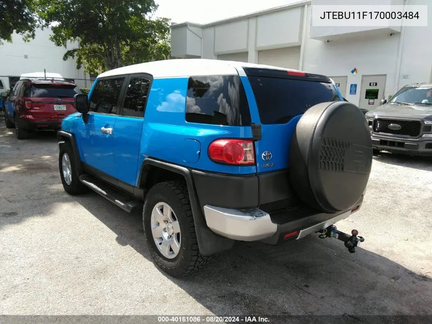 2007 Toyota Fj Cruiser VIN: JTEBU11F170003484 Lot: 40161086