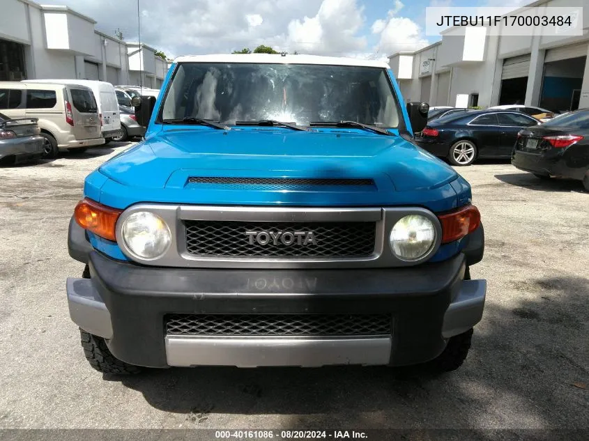 2007 Toyota Fj Cruiser VIN: JTEBU11F170003484 Lot: 40161086