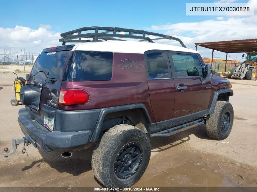 2007 Toyota Fj Cruiser VIN: JTEBU11FX70030828 Lot: 40354742