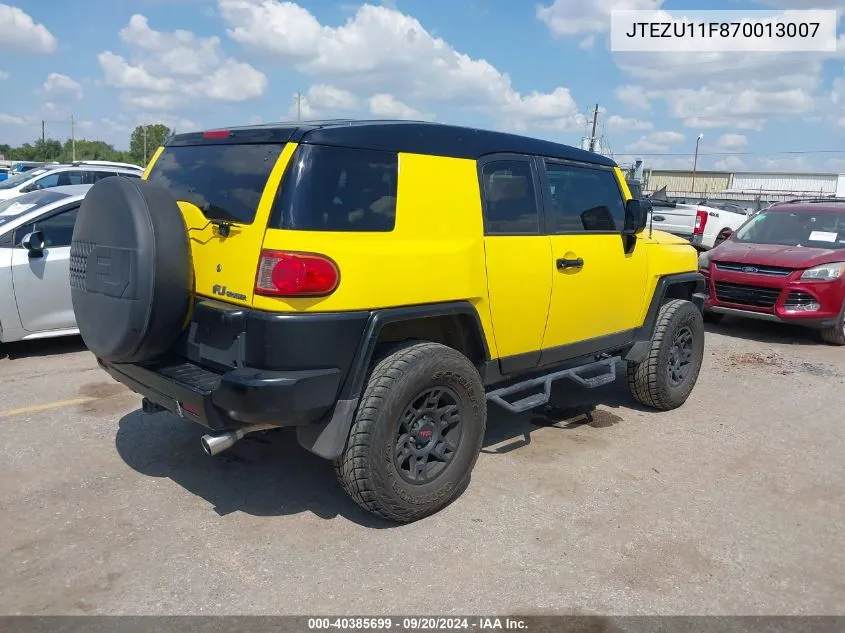 2007 Toyota Fj Cruiser VIN: JTEZU11F870013007 Lot: 40385699