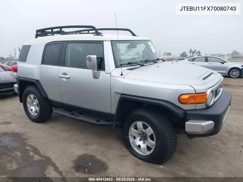 2007 Toyota Fj Cruiser VIN: JTEBU11FX70080743 Lot: 40412653