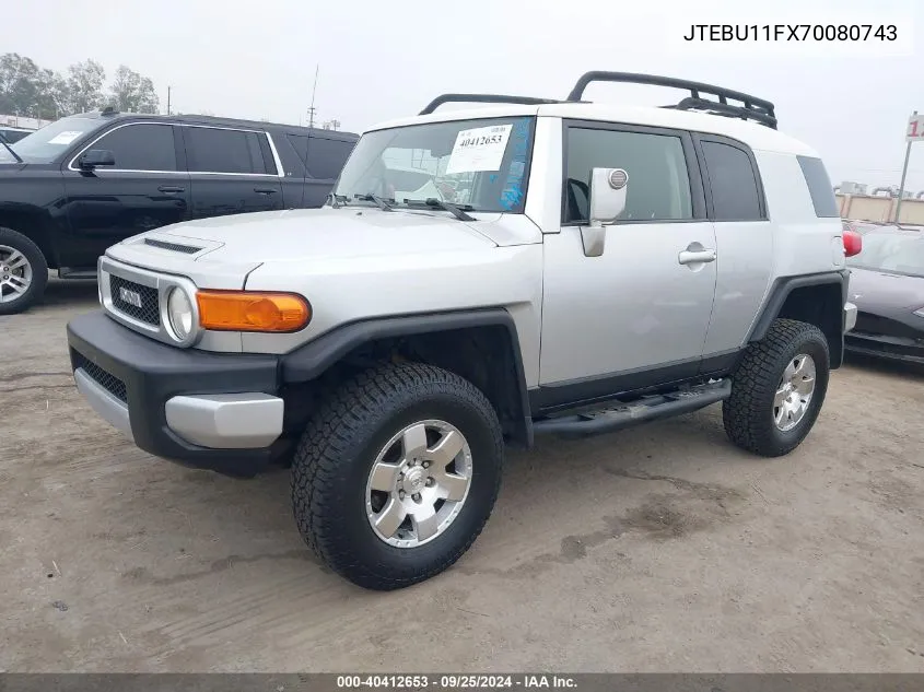 2007 Toyota Fj Cruiser VIN: JTEBU11FX70080743 Lot: 40412653