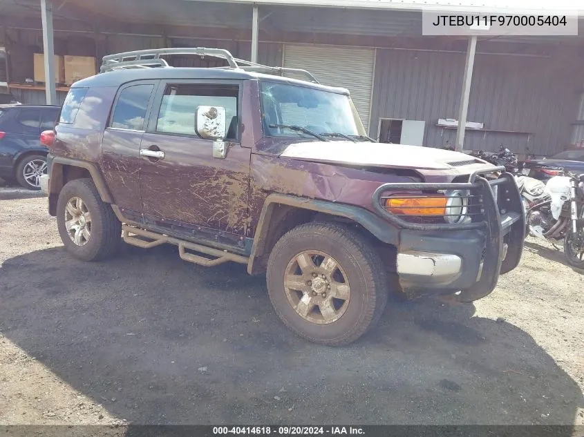 2007 Toyota Fj Cruiser VIN: JTEBU11F970005404 Lot: 40414618