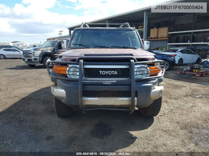 2007 Toyota Fj Cruiser VIN: JTEBU11F970005404 Lot: 40414618