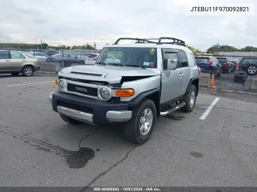 2007 Toyota Fj Cruiser VIN: JTEBU11F970092821 Lot: 40485502