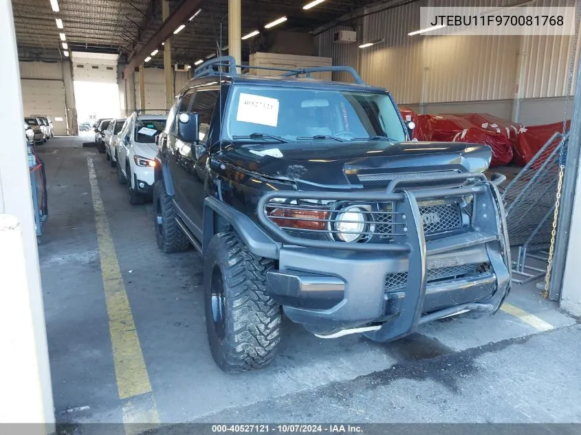 2007 Toyota Fj Cruiser VIN: JTEBU11F970081768 Lot: 40527121