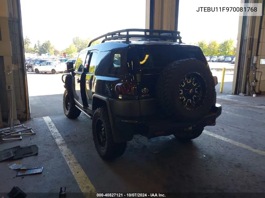 2007 Toyota Fj Cruiser VIN: JTEBU11F970081768 Lot: 40527121