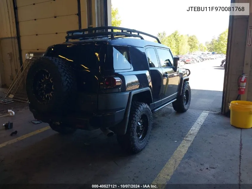 2007 Toyota Fj Cruiser VIN: JTEBU11F970081768 Lot: 40527121