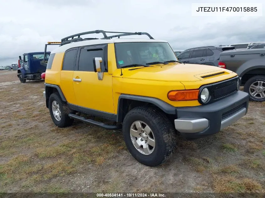 2007 Toyota Fj Cruiser VIN: JTEZU11F470015885 Lot: 40534141