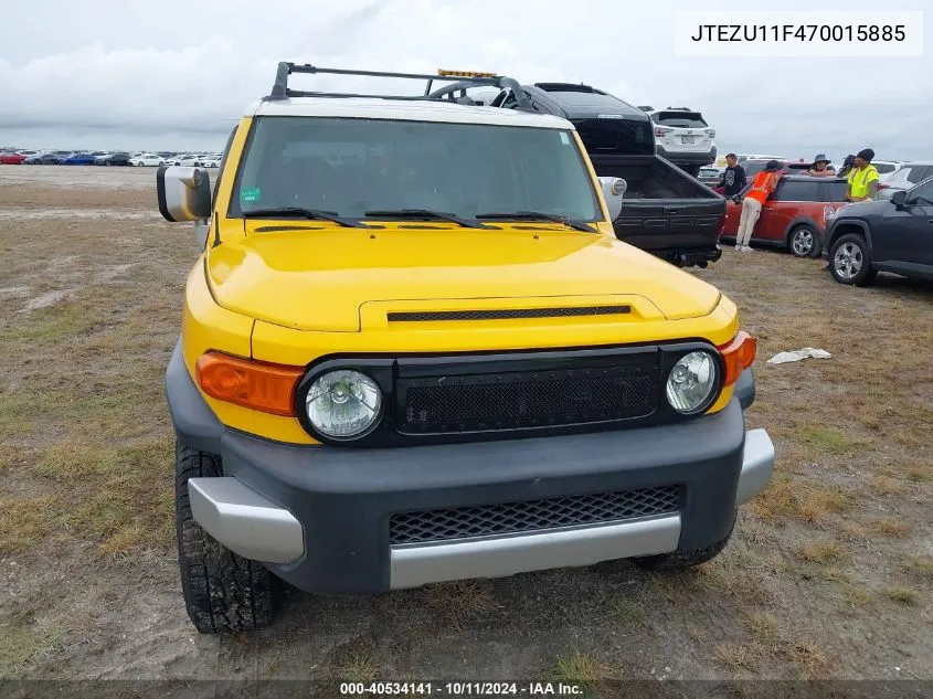 2007 Toyota Fj Cruiser VIN: JTEZU11F470015885 Lot: 40534141