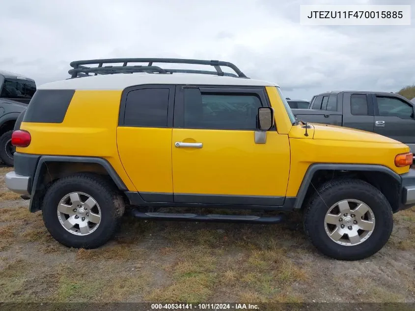 2007 Toyota Fj Cruiser VIN: JTEZU11F470015885 Lot: 40534141