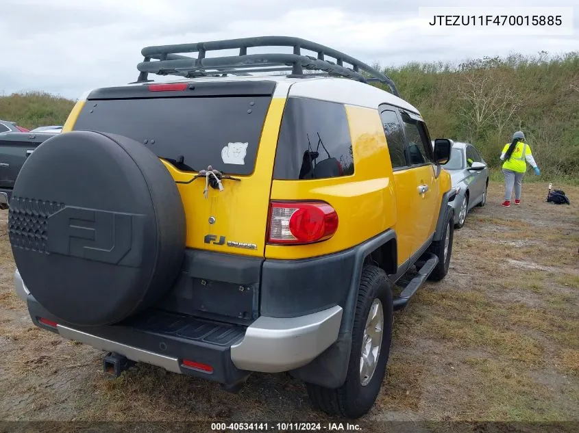 2007 Toyota Fj Cruiser VIN: JTEZU11F470015885 Lot: 40534141